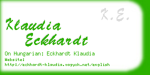 klaudia eckhardt business card